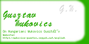 gusztav wukovics business card